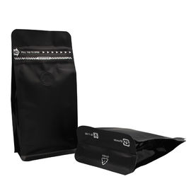 Resealable recycle flat bottom coffee bean packaging bags with valve supplier