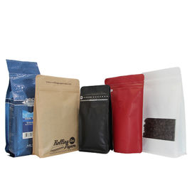 Resealable recycle flat bottom coffee bean packaging bags with valve supplier