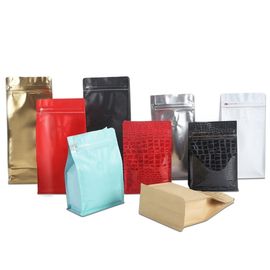 125g 250g 500g 1kg Colorful Aluminum Foil Flat Bottom Coffee Bean Plastic Bags With Valve supplier