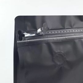 quad seal block bottom flat bottom coffee packing bag fully matte black coffee bag for 125g 250g 500g 1KG 2KG supplier