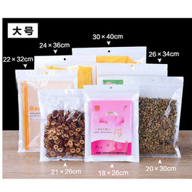 Transparent Pearl White Resealable Ziplock Flat Mylar Display Plastic Bag with Hang Hole Clear Front supplier