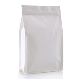 matte resealable zipper top food spot packaging bags flat bottom white kraft paper bags with rectangle window supplier