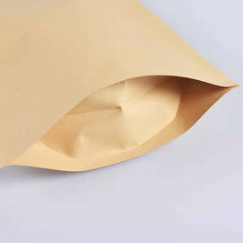 Degradable kraft paper food packaging vertical zipper brown white paper bag supplier