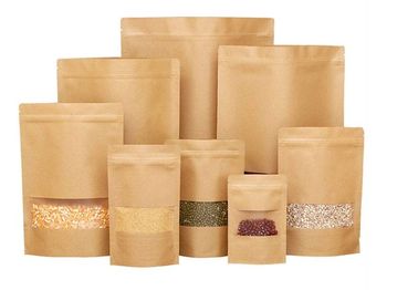 Packaging Paper Bag Food Biodegradable Candy Beef Bags Low Cost Paper Stand Up Pouch With Zipper supplier