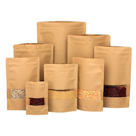 Packaging Paper Bag Food Biodegradable Candy Beef Bags Low Cost Paper Stand Up Pouch With Zipper supplier
