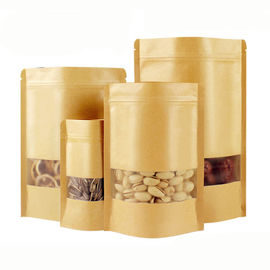 Packaging Paper Bag Food Biodegradable Candy Beef Bags Low Cost Paper Stand Up Pouch With Zipper supplier