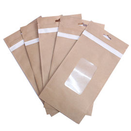 Customized  Transparent Glossy Mylar Ziplock Stand Up Pouches Kraft Window White supplier