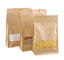 Food grade material ziplock flat bottom kraft paper bag with clear window and notch supplier