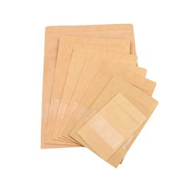 Recyclable kraft paper ziplock food plastic packaging bag with clear window supplier