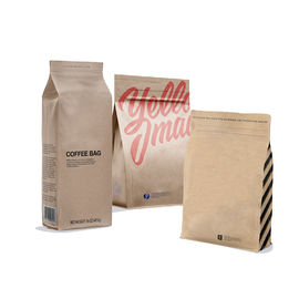 high quality recycled custom Logo Printed ziplock brown kraft paper bags lunch bag for food supplier