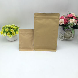 manufacturer food grade flat bottom ziplock kraft paper packaging coffee bag supplier