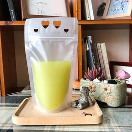 Portable Juice Beverage Packaging Bag Ziplock Transparent Matte Stand Up Pouch supplier