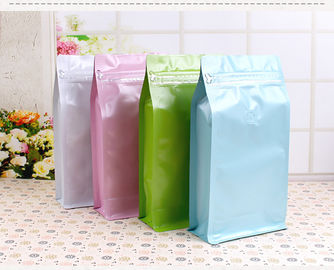 Stand up Flat Bottom Aluminum Foil/Kraft Paper Printed Coffee Plastic Valve Bags supplier