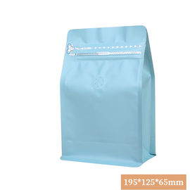 Coffee Bean Food Packaging Resealable Eight Side Sealing Flat Bottom Stand UP Zipper Bag With Valve supplier