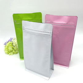 Coffee Bean Food Packaging Resealable Eight Side Sealing Flat Bottom Stand UP Zipper Bag With Valve supplier