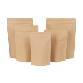 Compostable Brown Stand Up Kraft Paper Zip Lock Bag Aluminum Foil Mylar Doypack Zipper Bag supplier