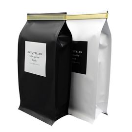 Resealable coffee bag packaging /Eco-friendly coffee bag custom printed /Matt black bag with valve coffee bag supplier