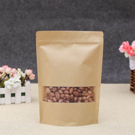 Resealable Aluminum Foil Kraft Paper Stand Up Pouches With Zipper For Food Packaging supplier