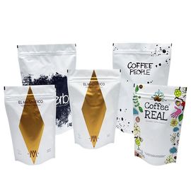 Custom Printed Doypack Resealable Ziplock Standing Up Pouches Aluminum Foil Coffee Packaging Bags With Zipper supplier