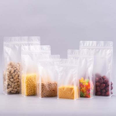 Food Grade  Transparent Flat Bottom Plasatic Zipper Packaging Bag for Food supplier