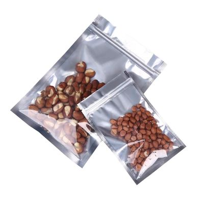 One Side Clear One Side Aluminum Foil 3 Side Seal Flat Zipper Bag supplier