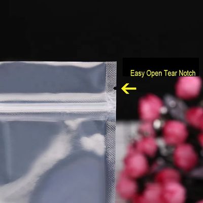 One Side Clear One Side Aluminum Foil 3 Side Seal Flat Zipper Bag supplier