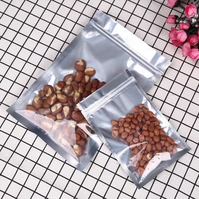 One Side Clear One Side Aluminum Foil 3 Side Seal Flat Zipper Bag supplier