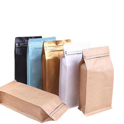 Factory Custom Printed logo Packaging bag Resealable Flat Bottom Stand Up Zipper value Pouch Coffee Bag with tin tie supplier