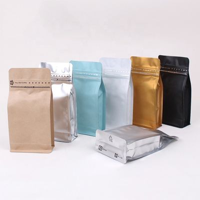 Factory Custom Printed logo Packaging bag Resealable Flat Bottom Stand Up Pouch Coffee Bag with Zipper value supplier