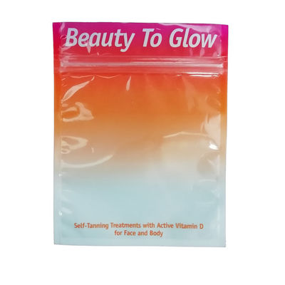 Custom printed colorful zip lock clear plastic bags for cosmetic makeup brush packaging supplier