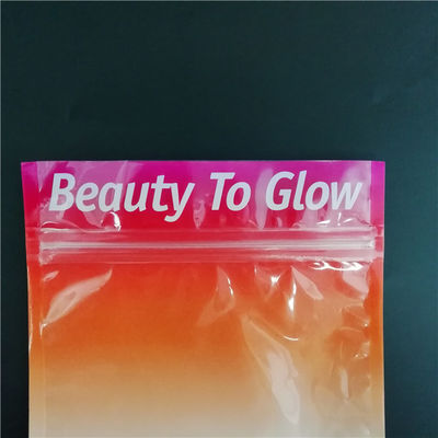 Custom printed colorful zip lock clear plastic bags for cosmetic makeup brush packaging supplier