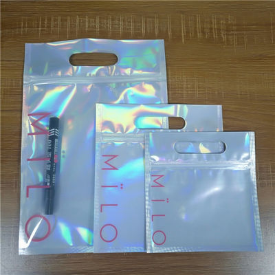 Custom printed colorful zip lock clear plastic bags for cosmetic makeup brush packaging supplier