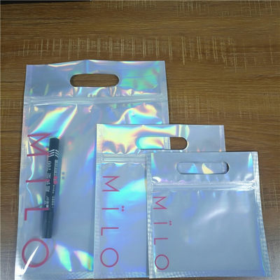 Custom printed colorful zip lock clear plastic bags for cosmetic makeup brush packaging supplier