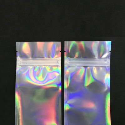 Makeup Brush Resealable Hologram Laser Transparent Plastic Zipper Bag supplier