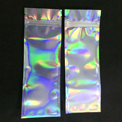 Makeup Brush Resealable Hologram Laser Transparent Plastic Zipper Bag supplier