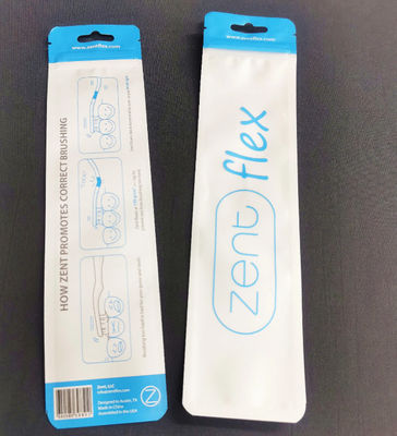 Custom printed Pearl Film plastic cosmetic brush packaging bag supplier
