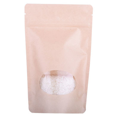 Stand up Craft Paper food Zipper Plastic Bag With Transparent Window supplier