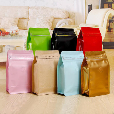 1 Pound Coffee Bag with One-Way Degassing Valve, Stand Up Zipper Coffee Bags With Flat Bottom supplier