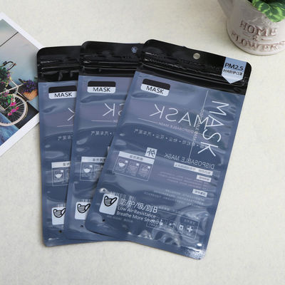 Black Printing OPP plastic ziplock pouch face mask packaging bag supplier