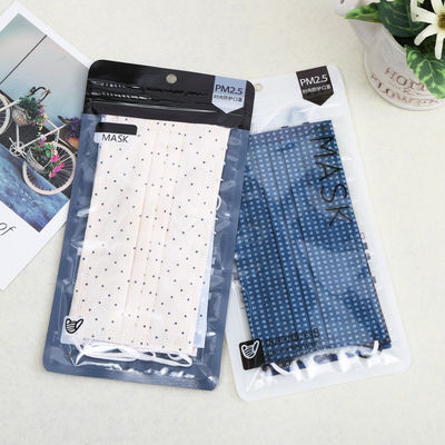 Black Printing OPP plastic ziplock pouch face mask packaging bag supplier