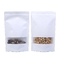 Snack Biscuit Tea Food waterpoof Packaging White Kraft Zipper Bag Window Stand Up Pouch Frosted Ziplock Bag supplier