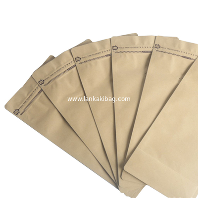 High Barrier Natural Kraft Paper Stand up Ziplock Coffee Pouches Bags with Valve &amp; Zipper supplier