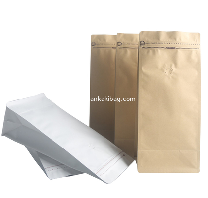 High Barrier Natural Kraft Paper Stand up Ziplock Coffee Pouches Bags with Valve &amp; Zipper supplier