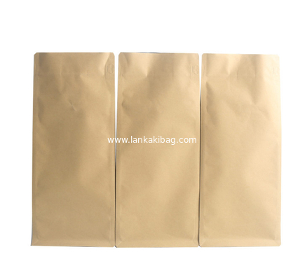 High Barrier Natural Kraft Paper Stand up Ziplock Coffee Pouches Bags with Valve &amp; Zipper supplier