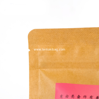 Manufacturer kraft paper stand up ziplock plastic bag for snack food and coffee supplier