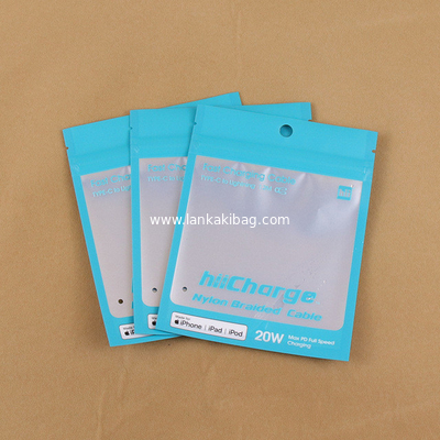 USB data cable custom printing frosted mylar bag self sealing bag phone case pouch aluminum foil packaging bag supplier