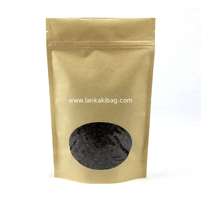 custom stand up coffee packaging kraft paper Pouches zipper bag printing supplier