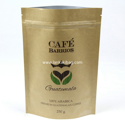 custom stand up coffee packaging kraft paper Pouches zipper bag printing supplier