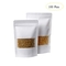 White Doypack Stand Up Pouch Zip lock Kraft Paper Bags With Clear Window And Zipper supplier