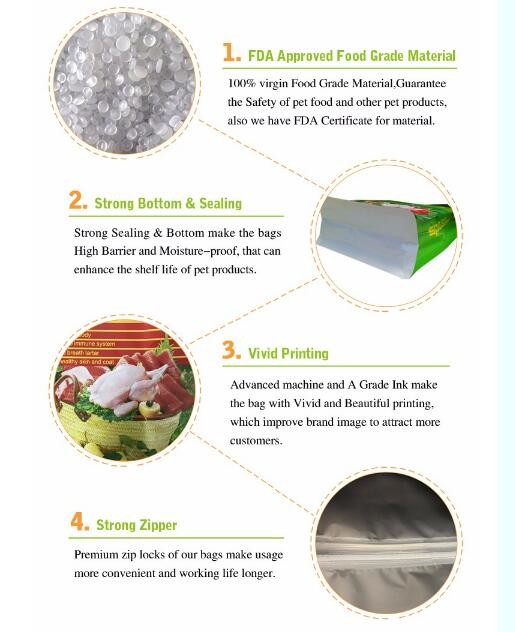 Food Packaging Zipper Transparent Resealable Plastic Bags Food Grade Flat Bottom Zip Lock